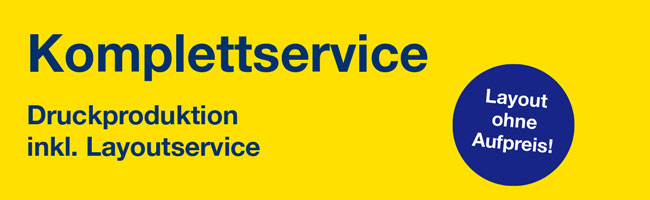Druckproduktion  inkl. Layoutservice|default:Komplettservice|default:.NAME