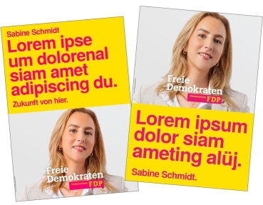 Kandidatenplakat Hg. gelb oder Magenta