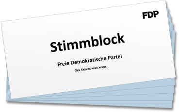 Stimmzettelblock blau