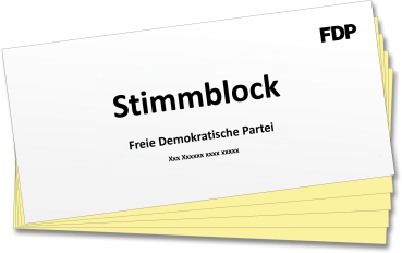 Stimmzettelblock gelb