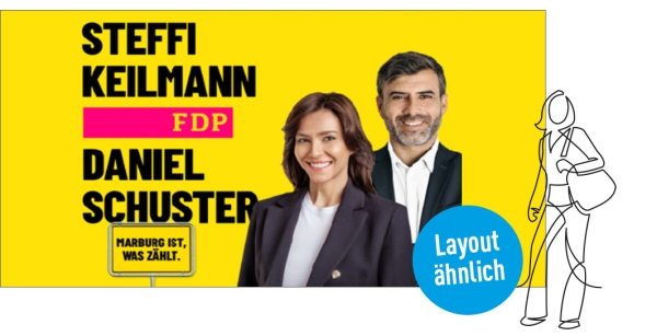 Kandidatenplakat Bauzaun (340 x 173 cm)