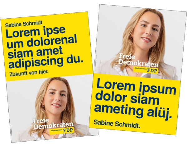 Kandidatenplakat Hg. gelb oder magenta