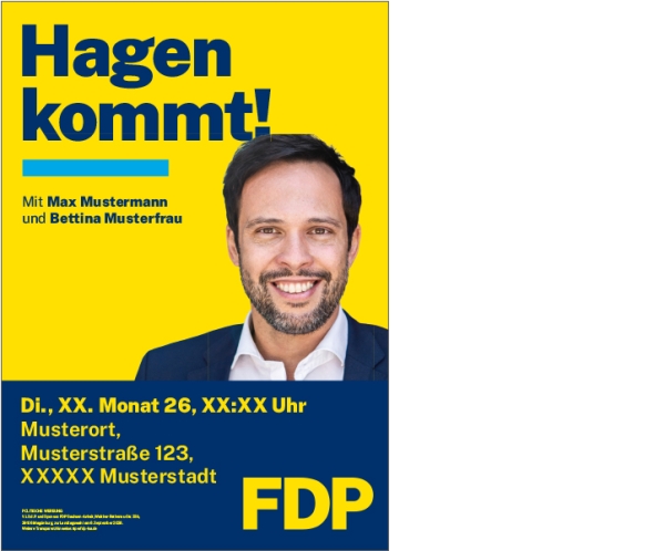 Veranstaltungsplakat A1 mit Martin Hagen