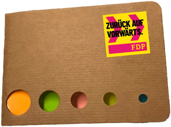 Haftnotizblock aus Recyclingpappe - mit Kampagnenlogo (30 Stk.)