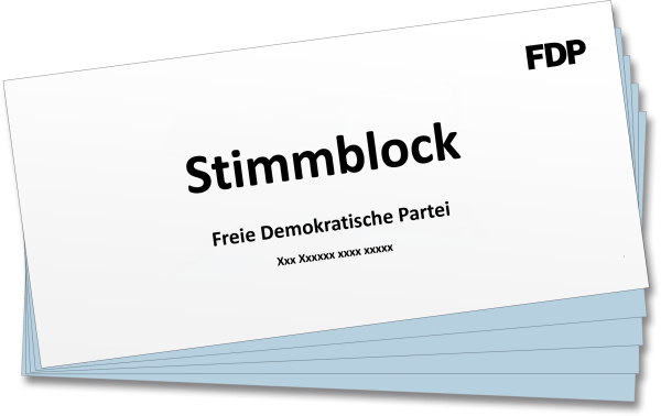 Stimmzettelblock blau