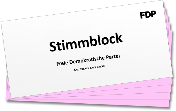 Stimmzettelblock rosa